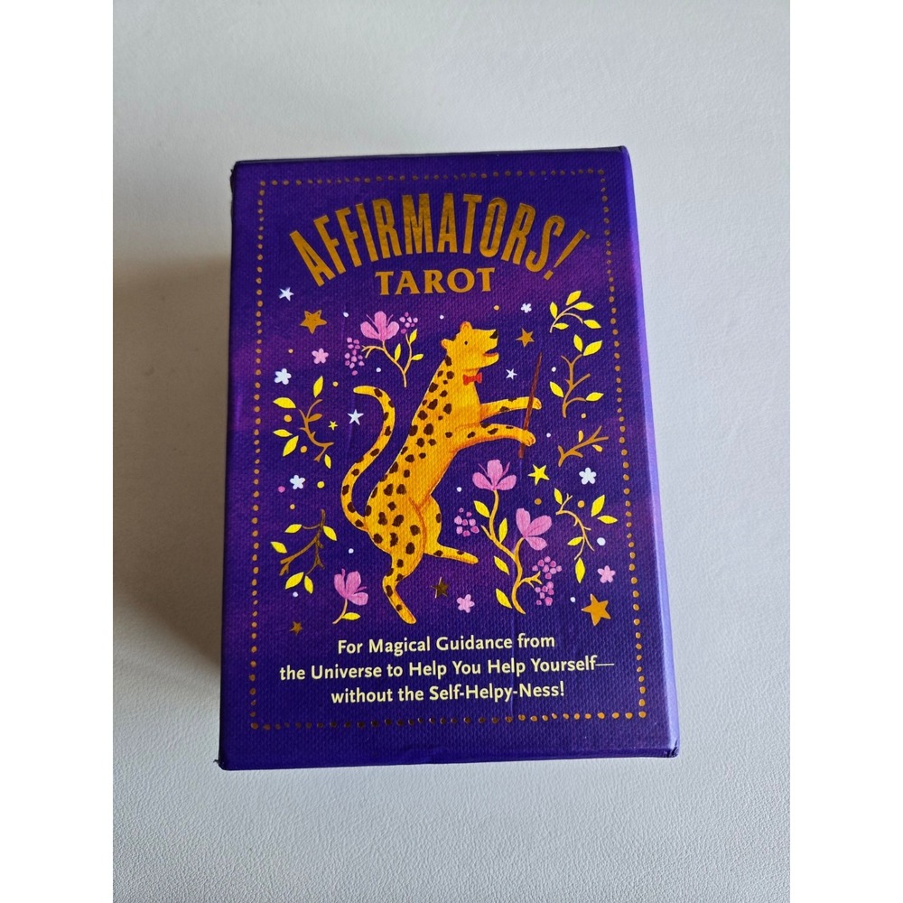 Affirmators! Tarot Deck Purple Illustrated Oracle Cards Guidebook Set Spiritual